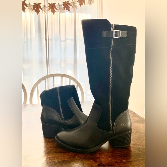 New Without Tag BOC Black Leather Boots Size 9 - Picture 1 of 8